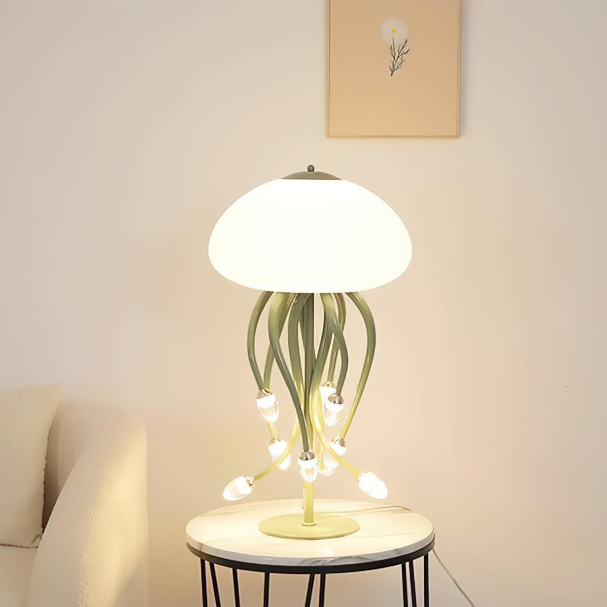 Zosilyra Whimsical Glass Jellyfish Table Lamp-Neutral Decor