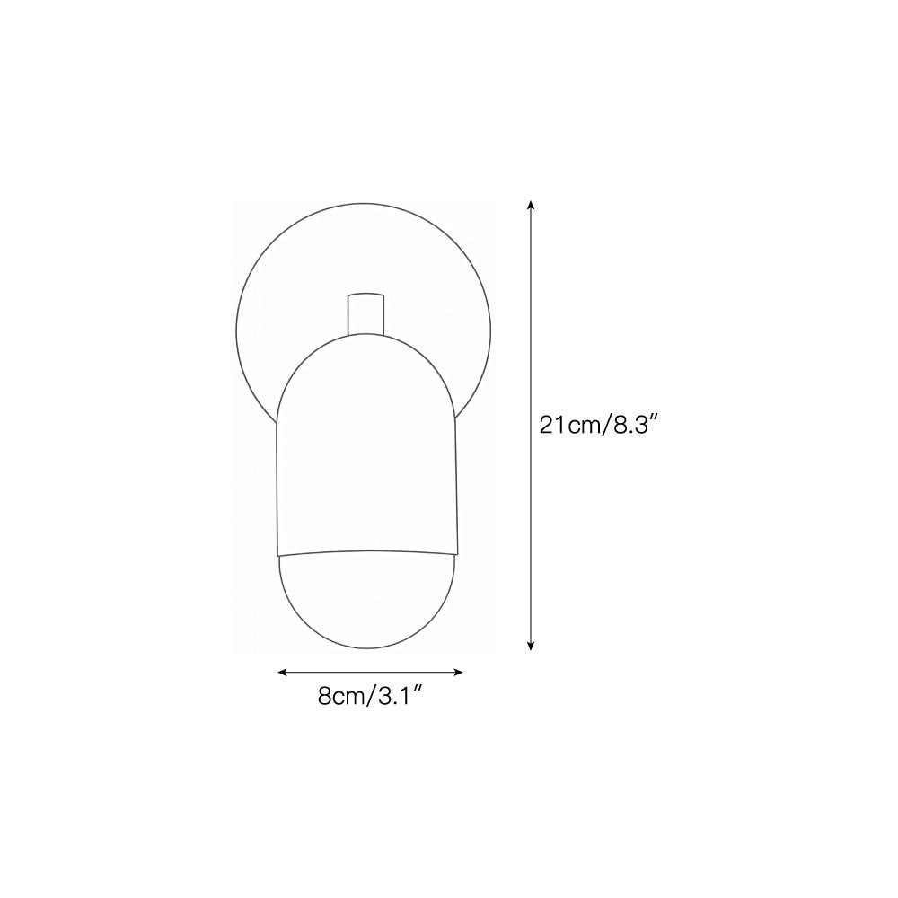 Dual-ended capsule design of the Jensen Wall Sconce, casting light up and down.