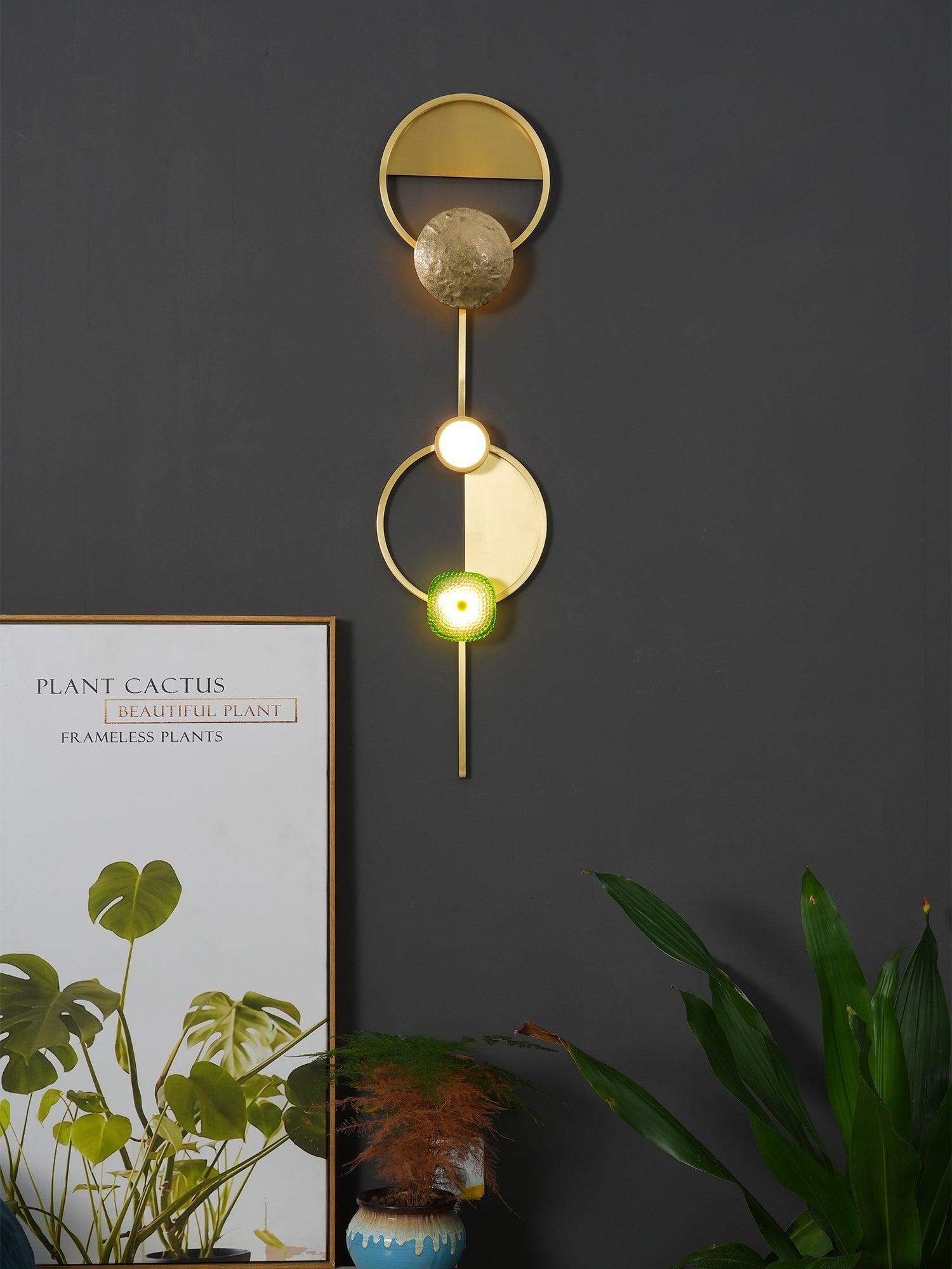 Elynis Brass & Glass Modern Wall Lamp-Neutral Decor