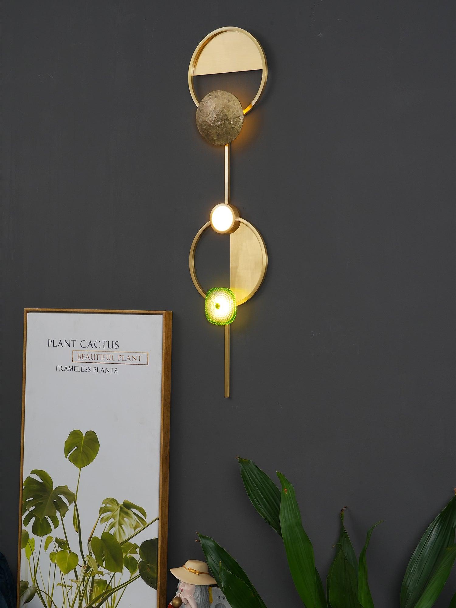 Elynis Brass & Glass Modern Wall Lamp-Neutral Decor