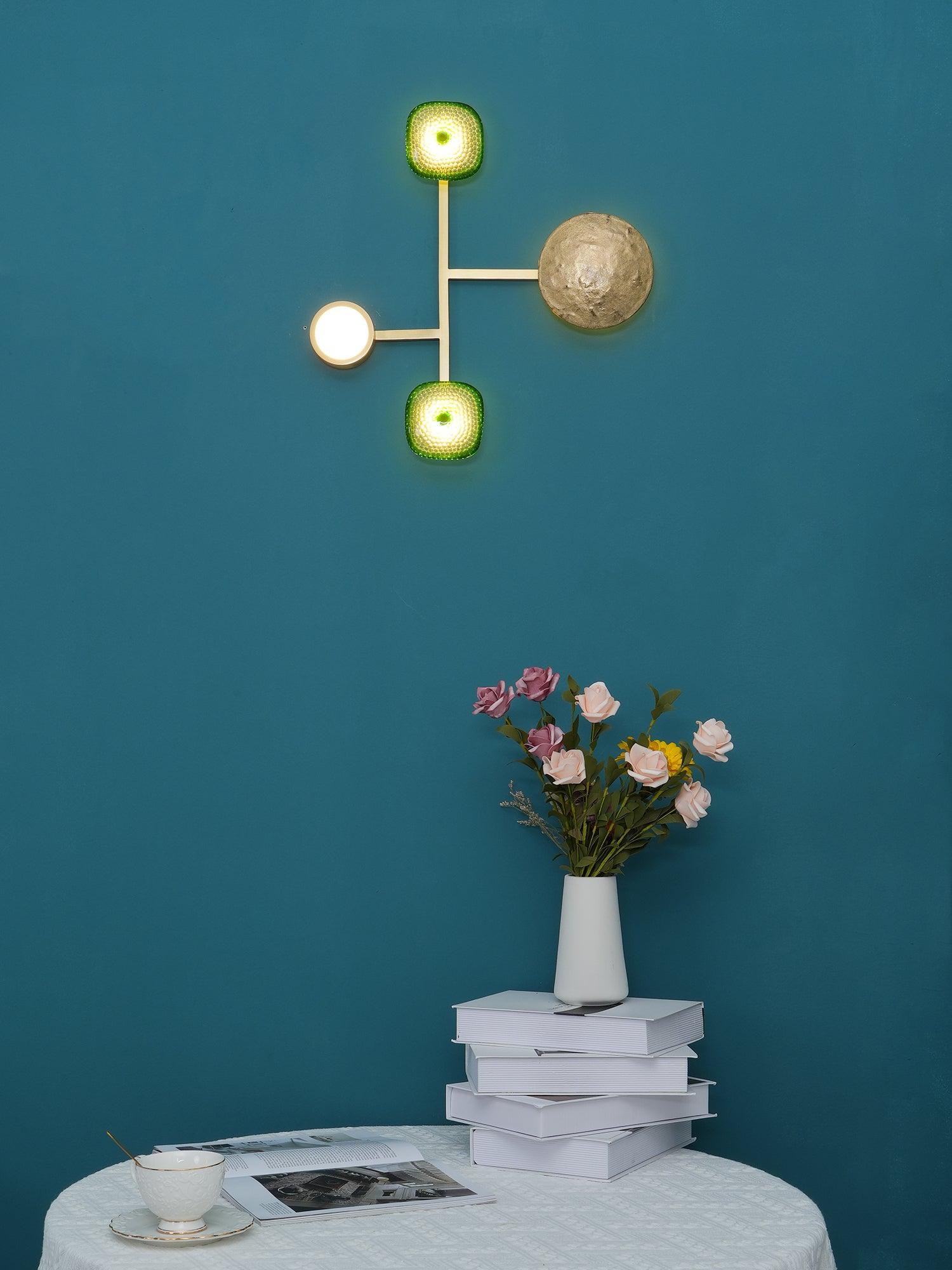 Elynis Brass & Glass Modern Wall Lamp-Neutral Decor