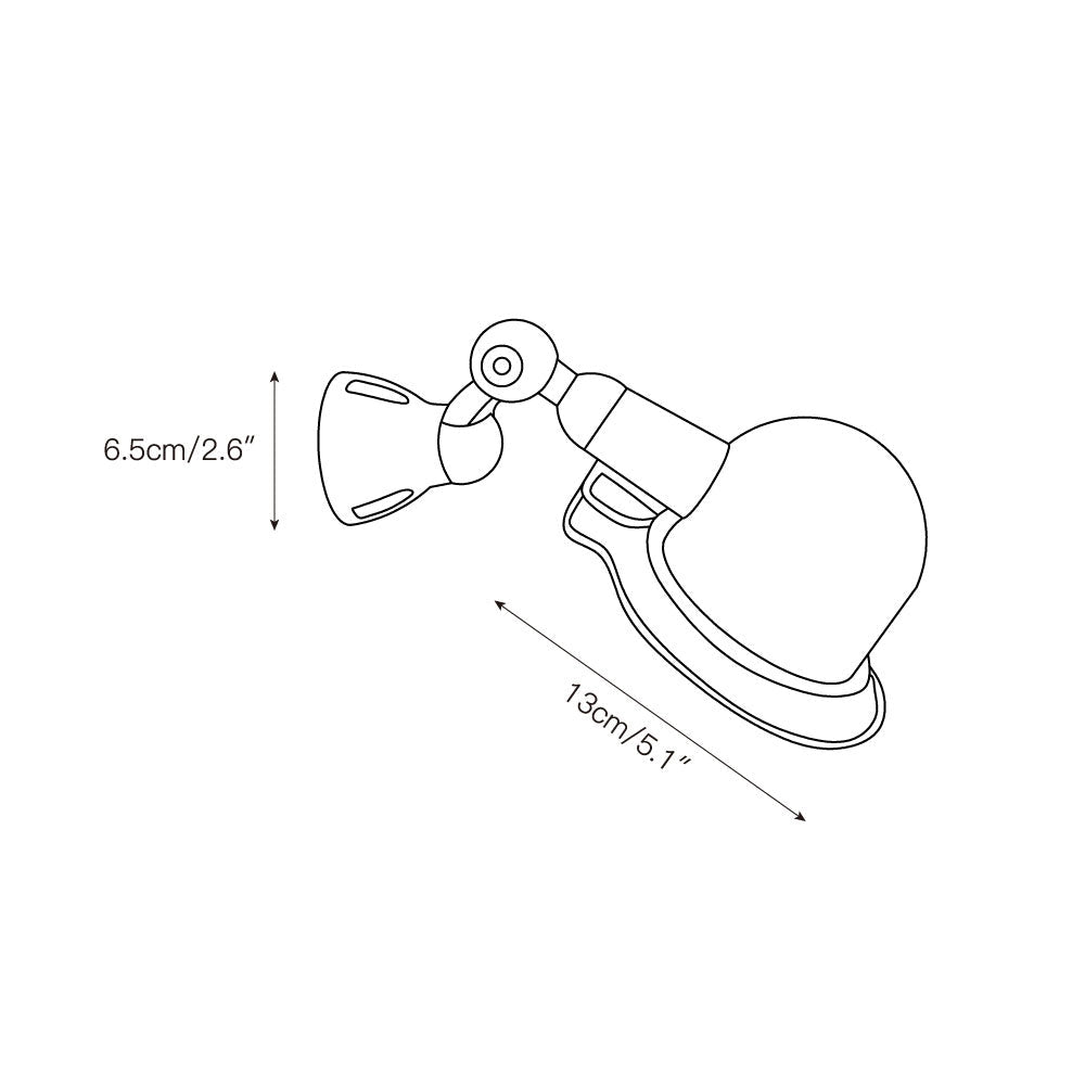 Side view showing the articulated arm of the Jielde wall lamp.
