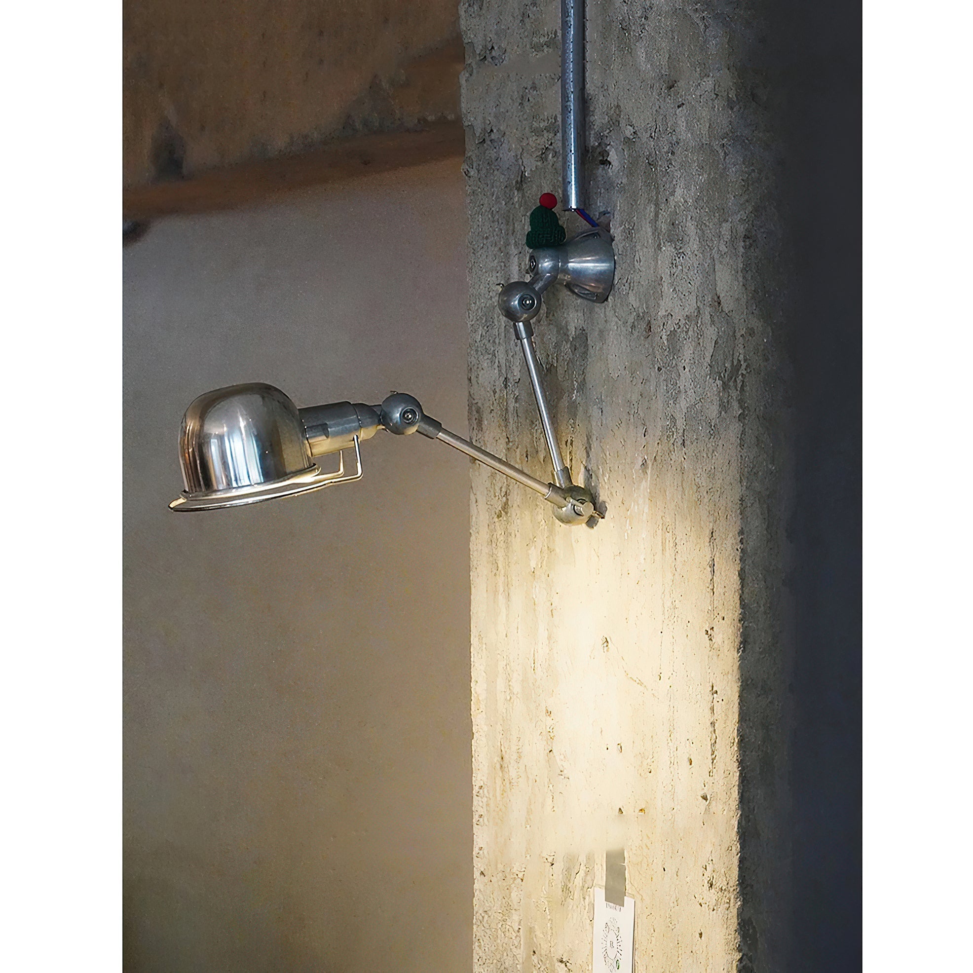 Top-down view of the wall-mounted lamp.