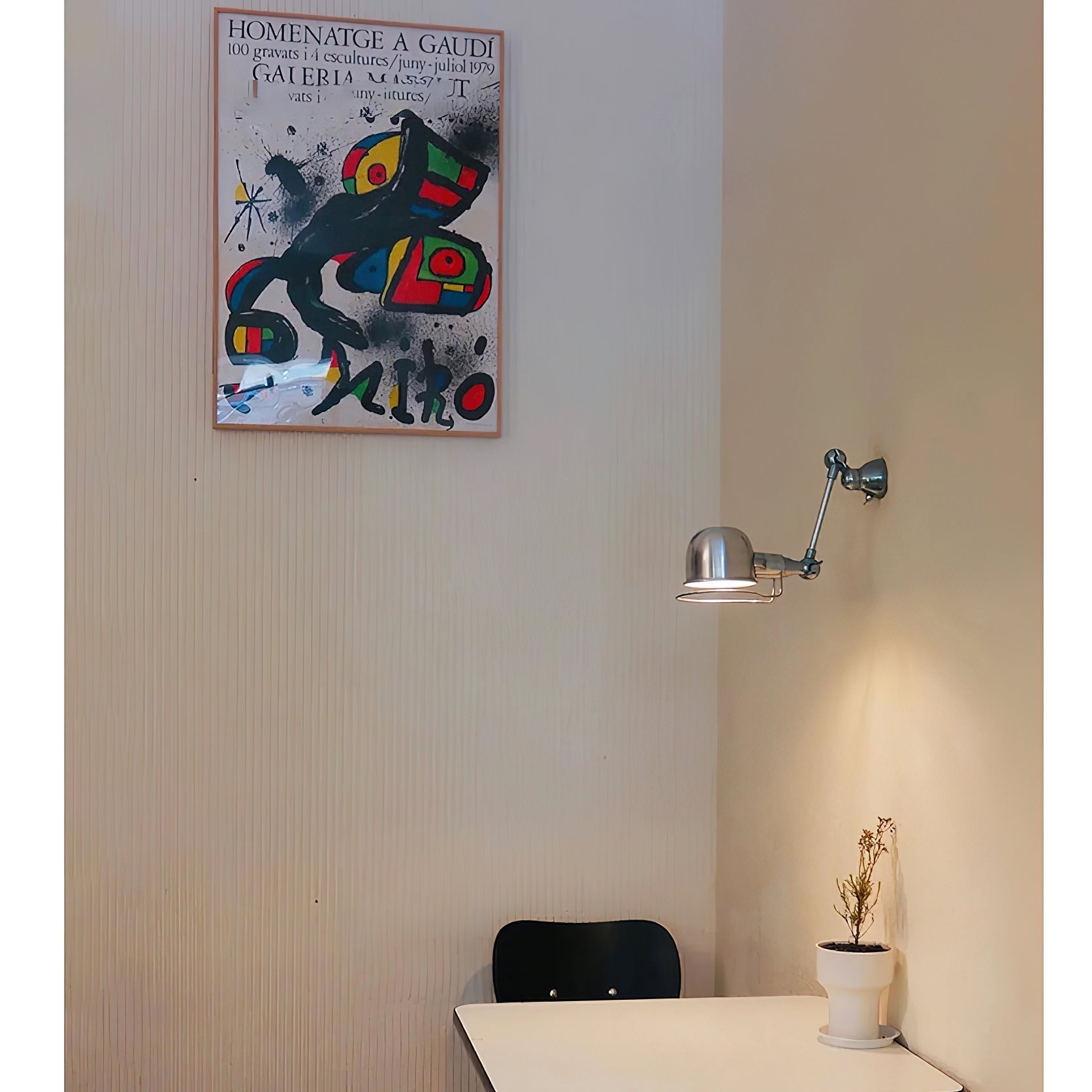 The lamp head tilted upwards.