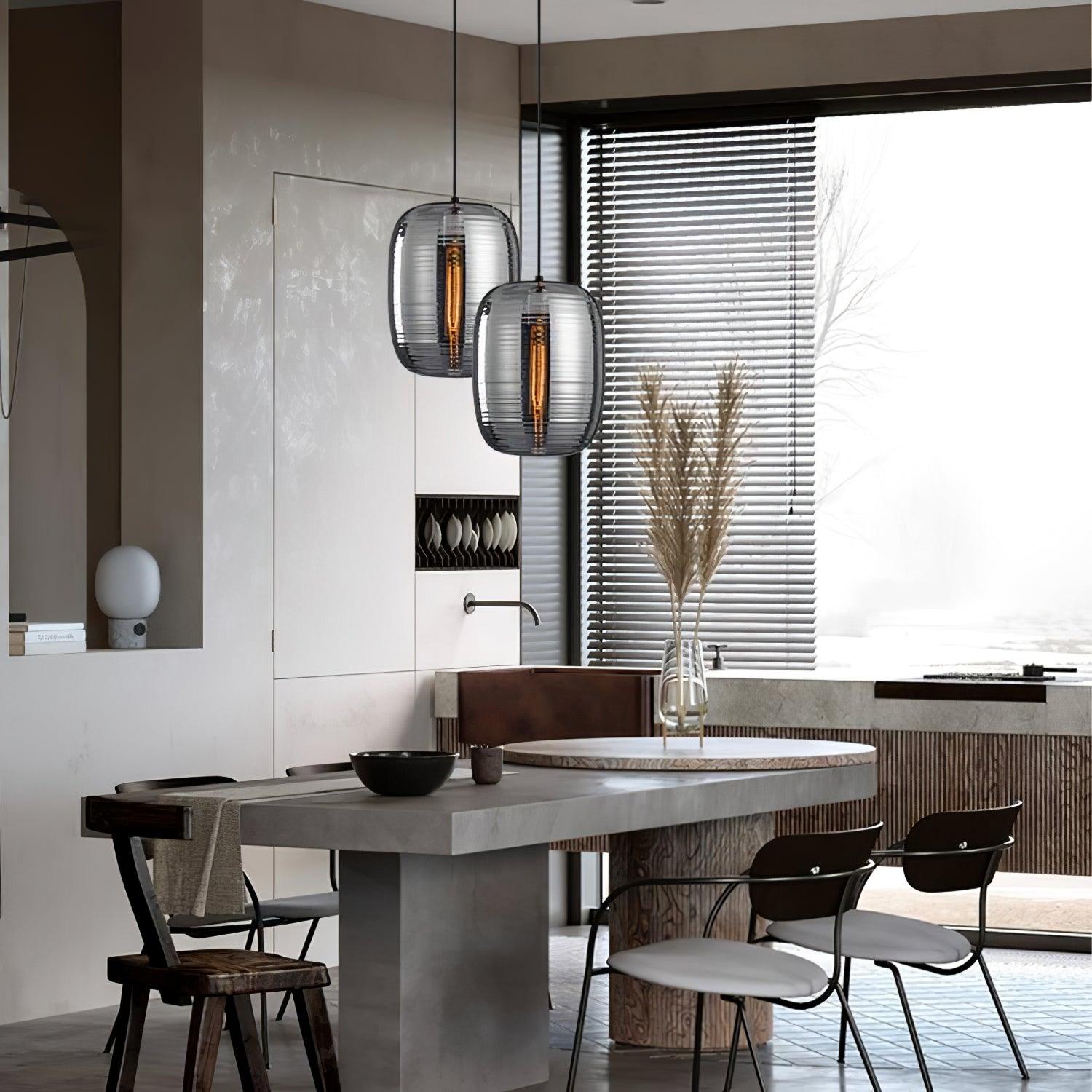 Zetheor Glass Pendant Light-Neutral Decor