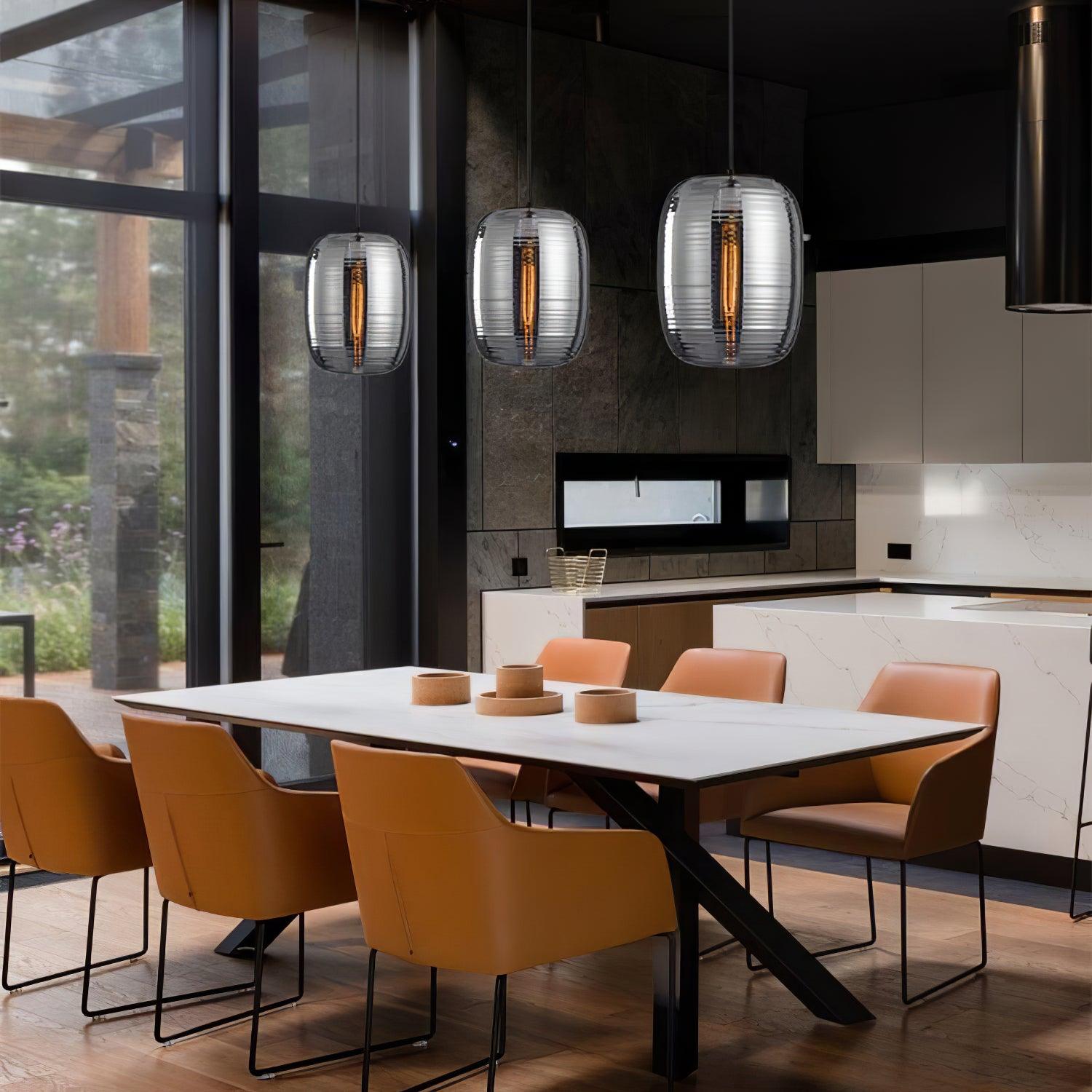 Zetheor Glass Pendant Light-Neutral Decor