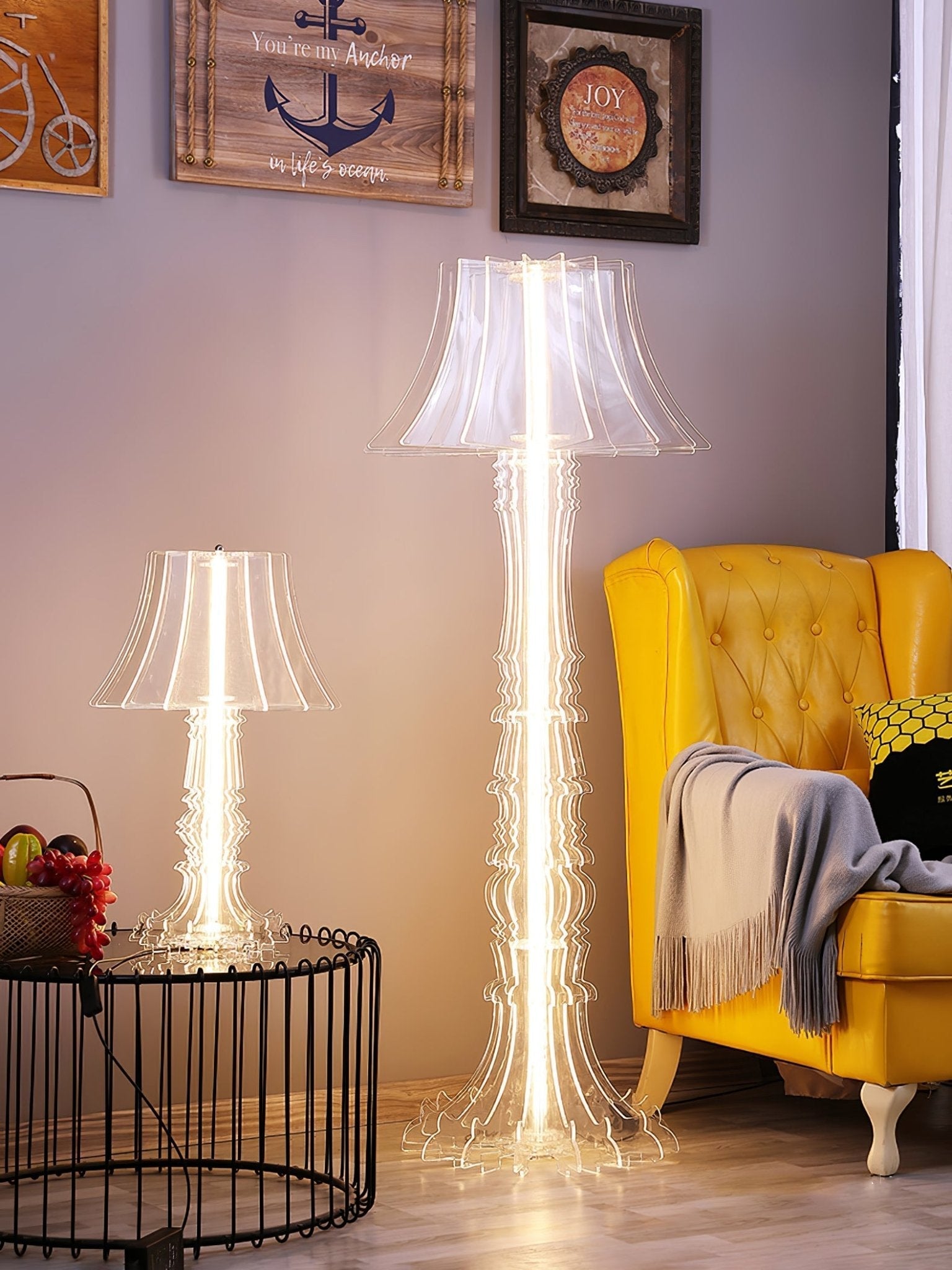 Elmariel Sculptural Acrylic Table Lamp-Neutral Decor