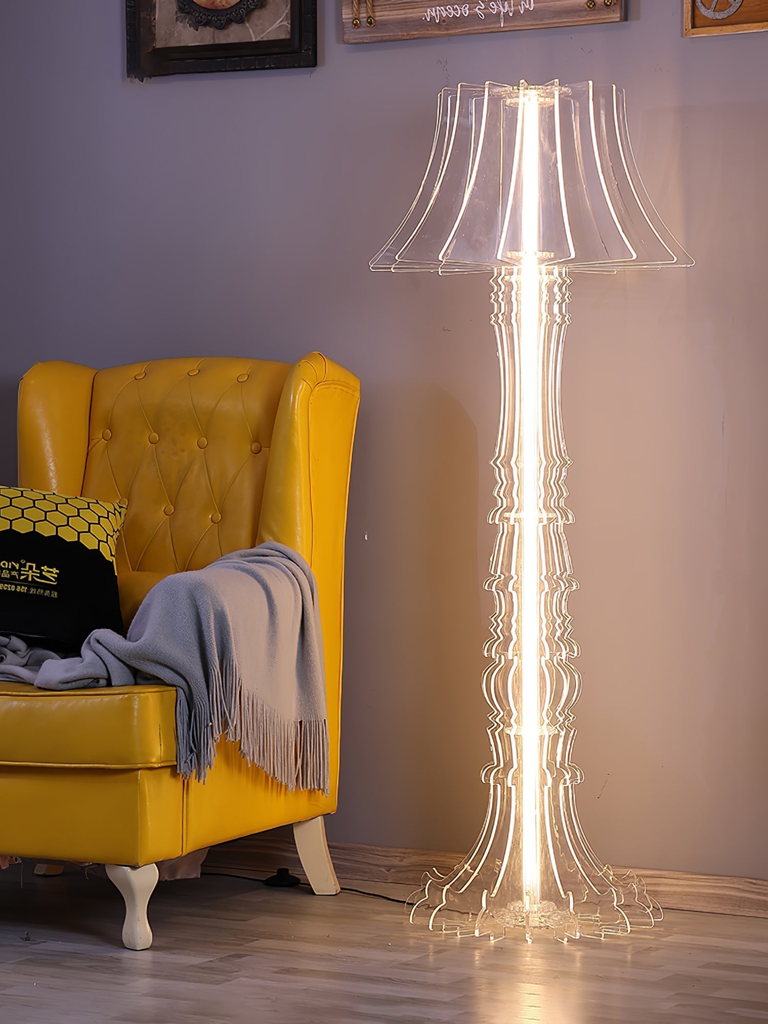 Elmariel Sculptural Acrylic Table Lamp-Neutral Decor