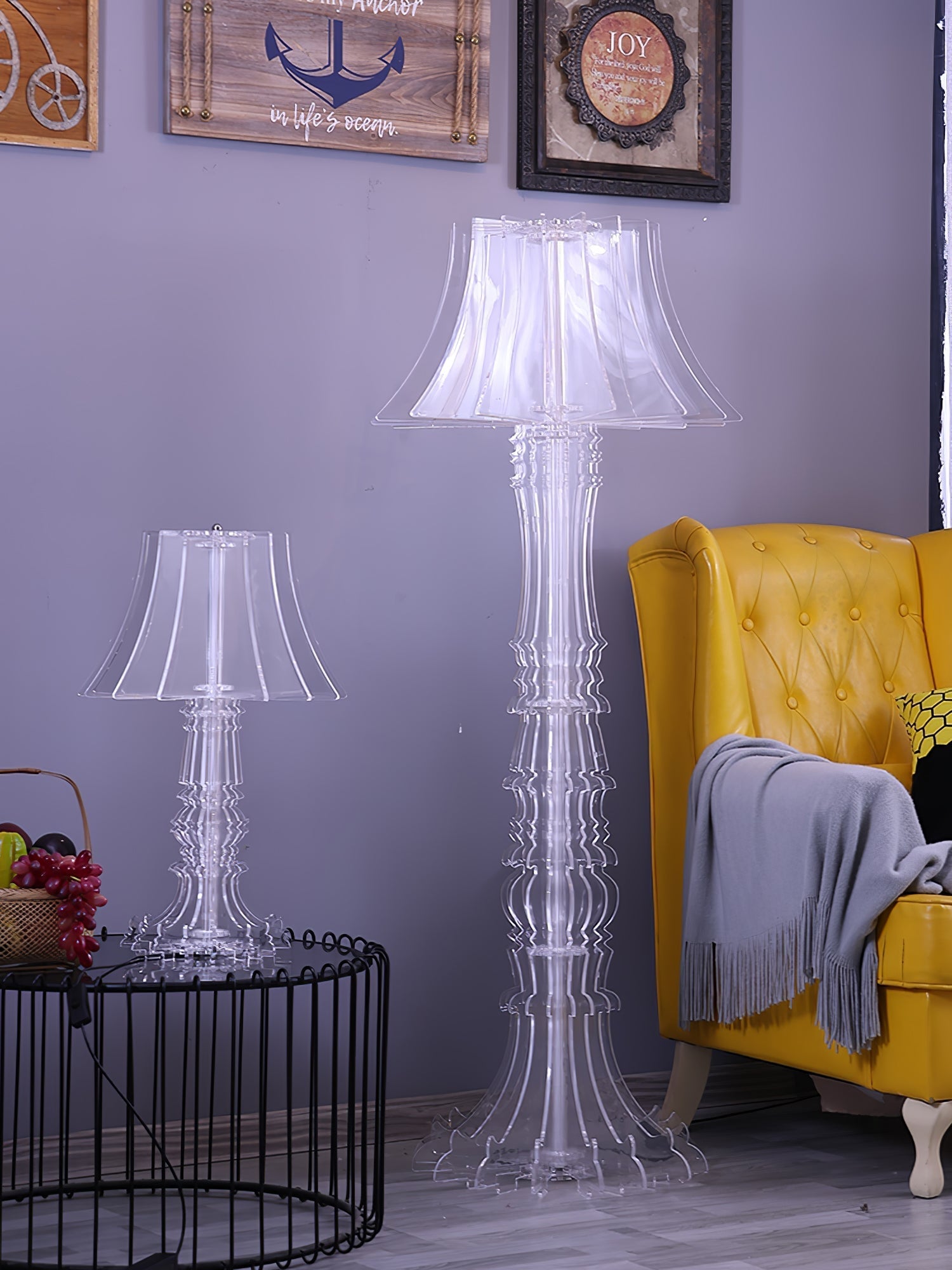 Elmariel Sculptural Acrylic Table Lamp-Neutral Decor
