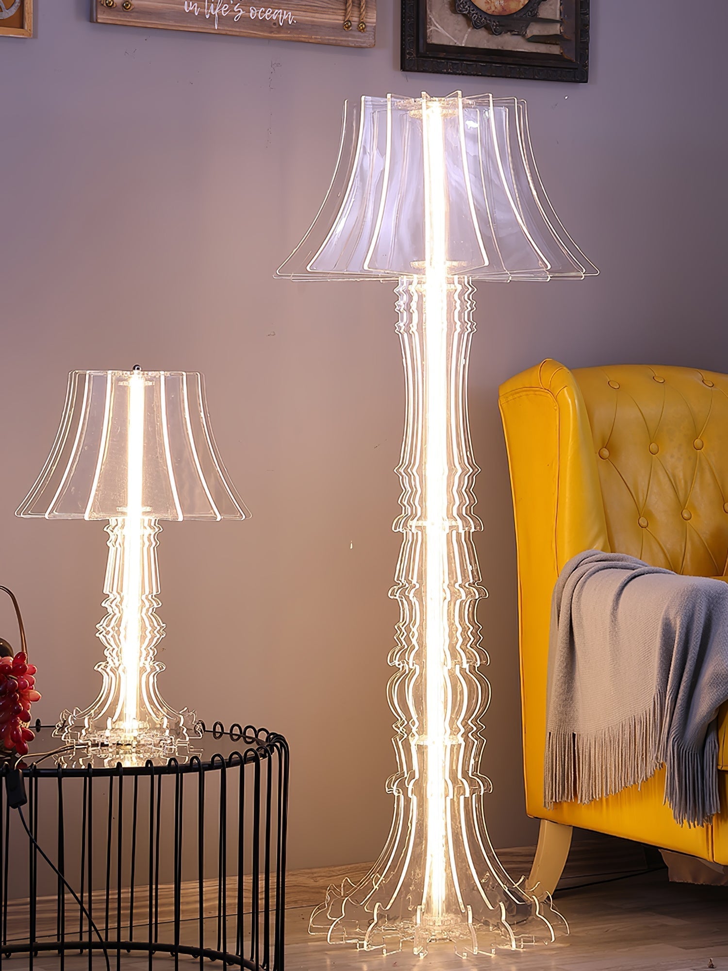 Elmariel Sculptural Acrylic Table Lamp-Neutral Decor