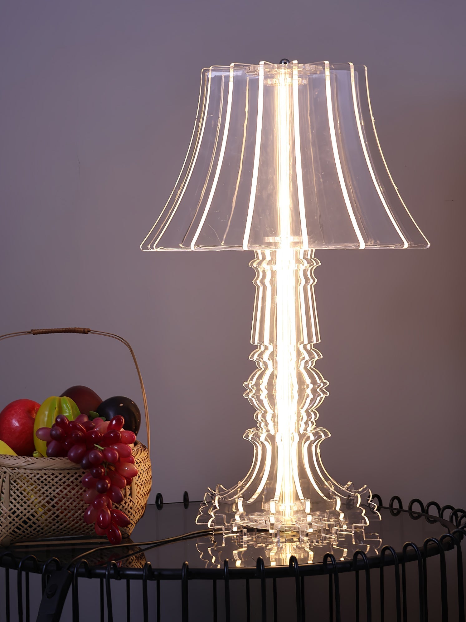 Elmariel Sculptural Acrylic Table Lamp-Neutral Decor