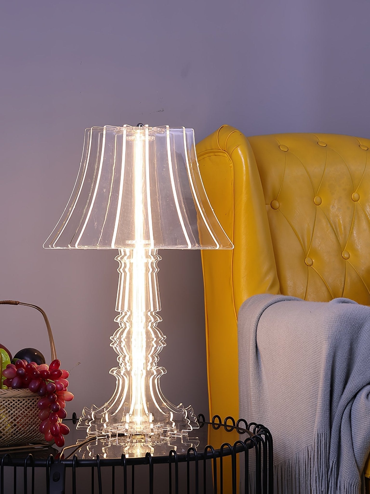 Elmariel Sculptural Acrylic Table Lamp-Neutral Decor
