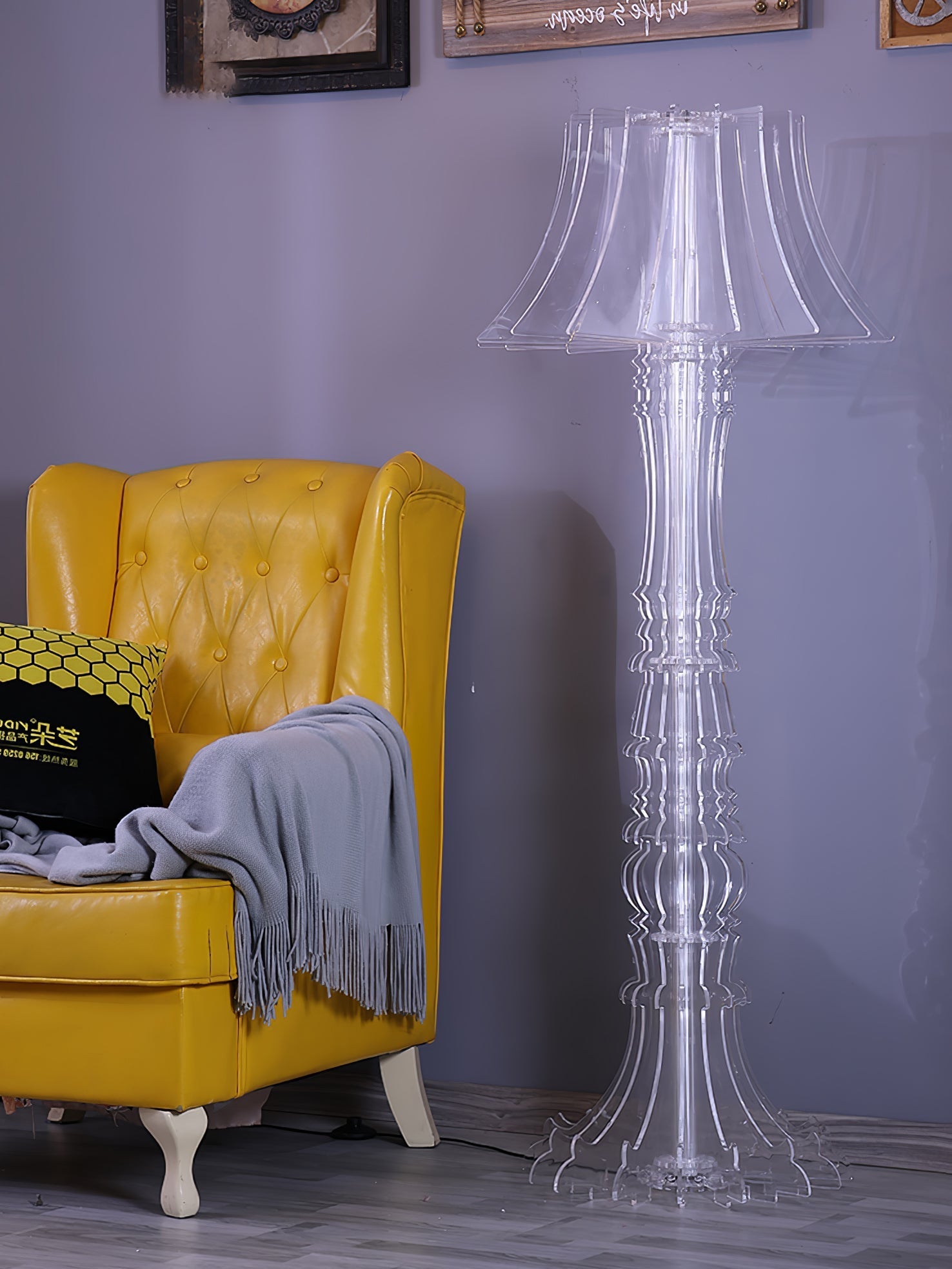 Elmariel Sculptural Acrylic Table Lamp-Neutral Decor