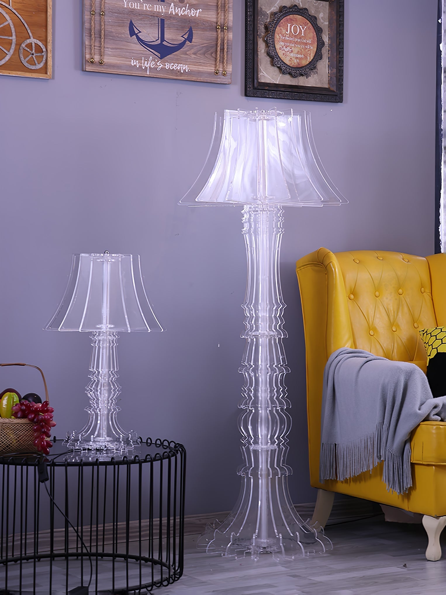 Elmariel Sculptural Acrylic Table Lamp-Neutral Decor