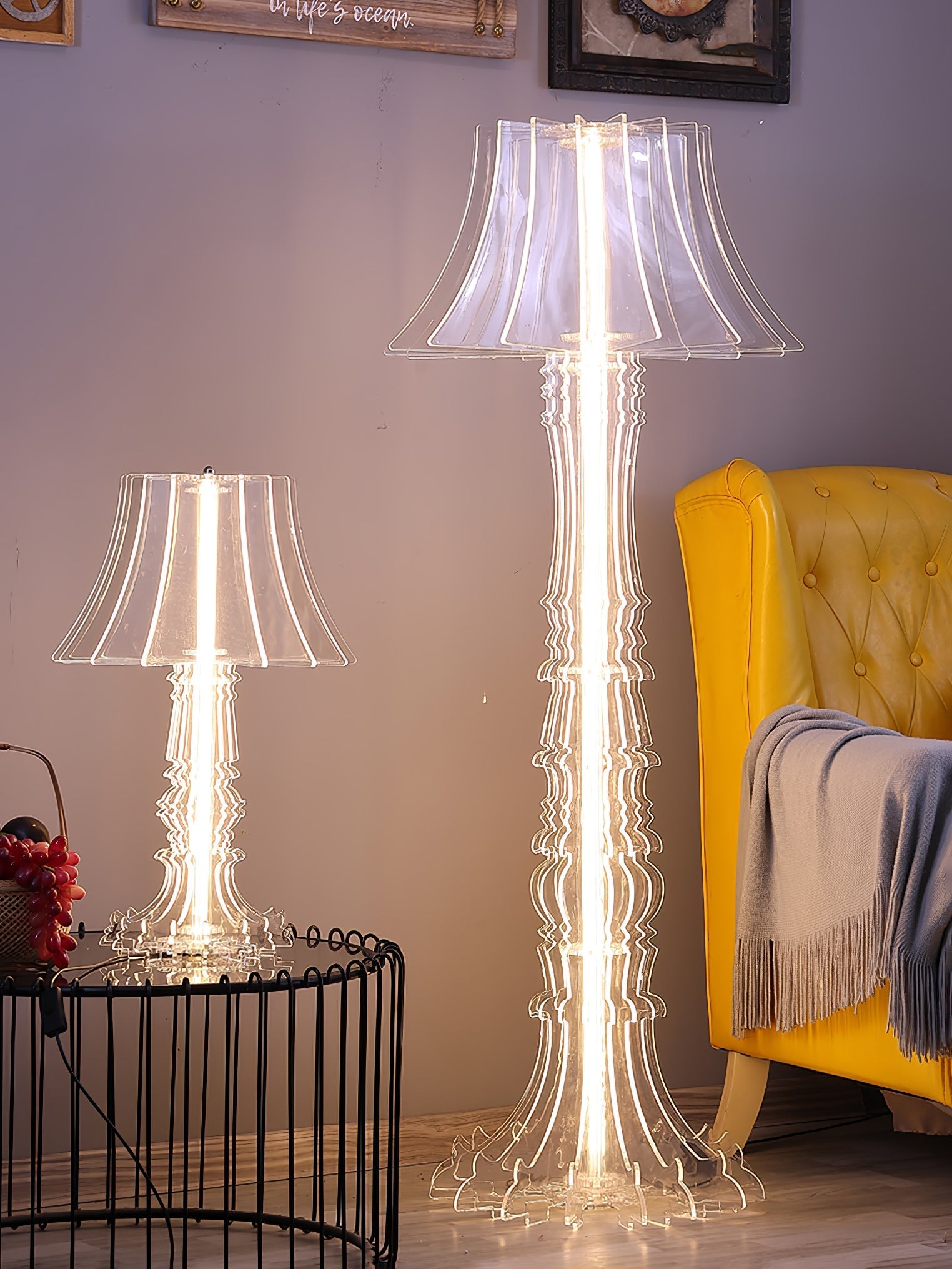 Elmariel Sculptural Acrylic Table Lamp-Neutral Decor