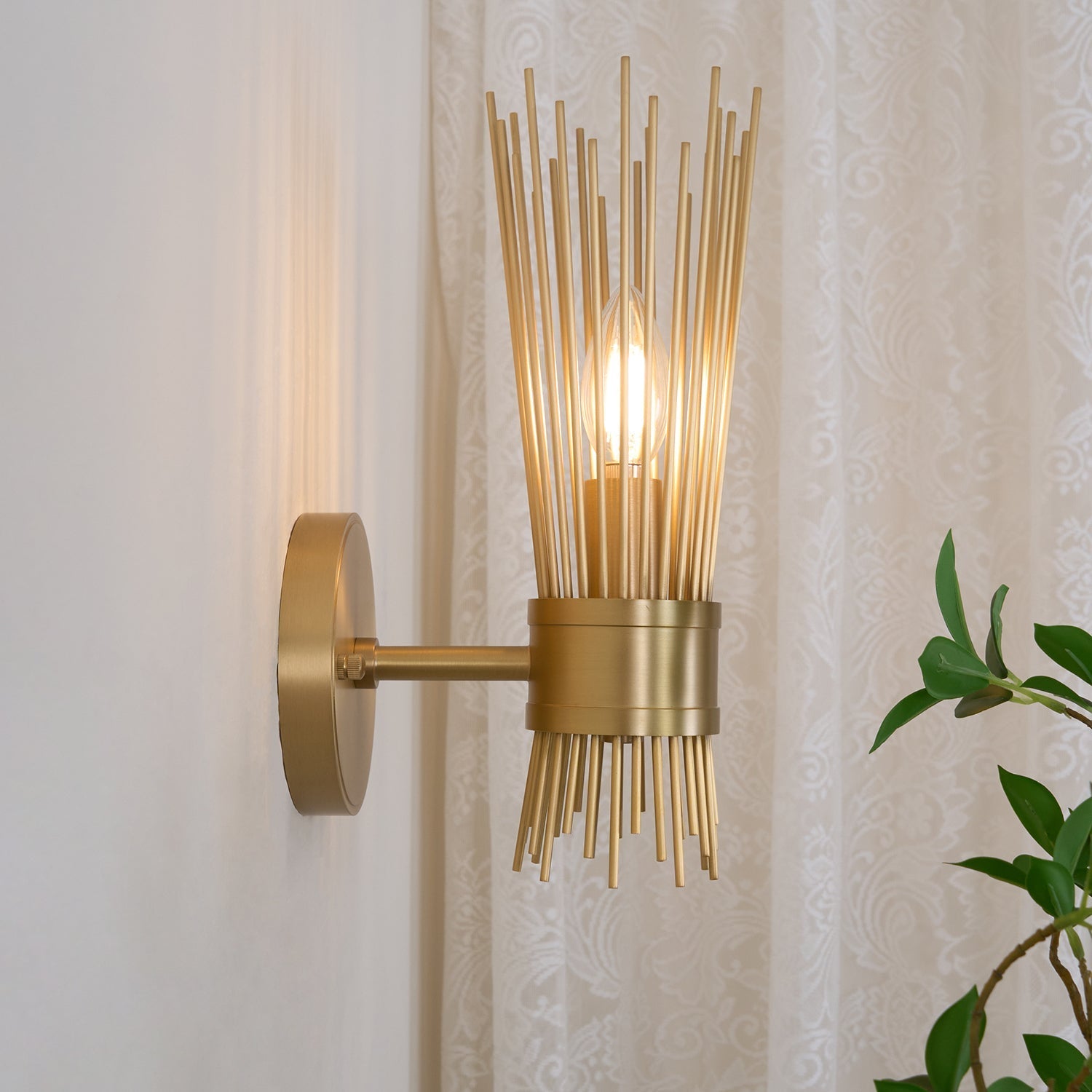 Thresher Postmodern Luxury Candle Brass Wall Light-Neutral Decor