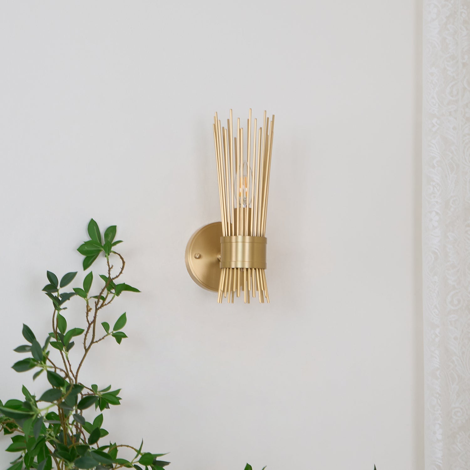 Thresher Postmodern Luxury Candle Brass Wall Light-Neutral Decor