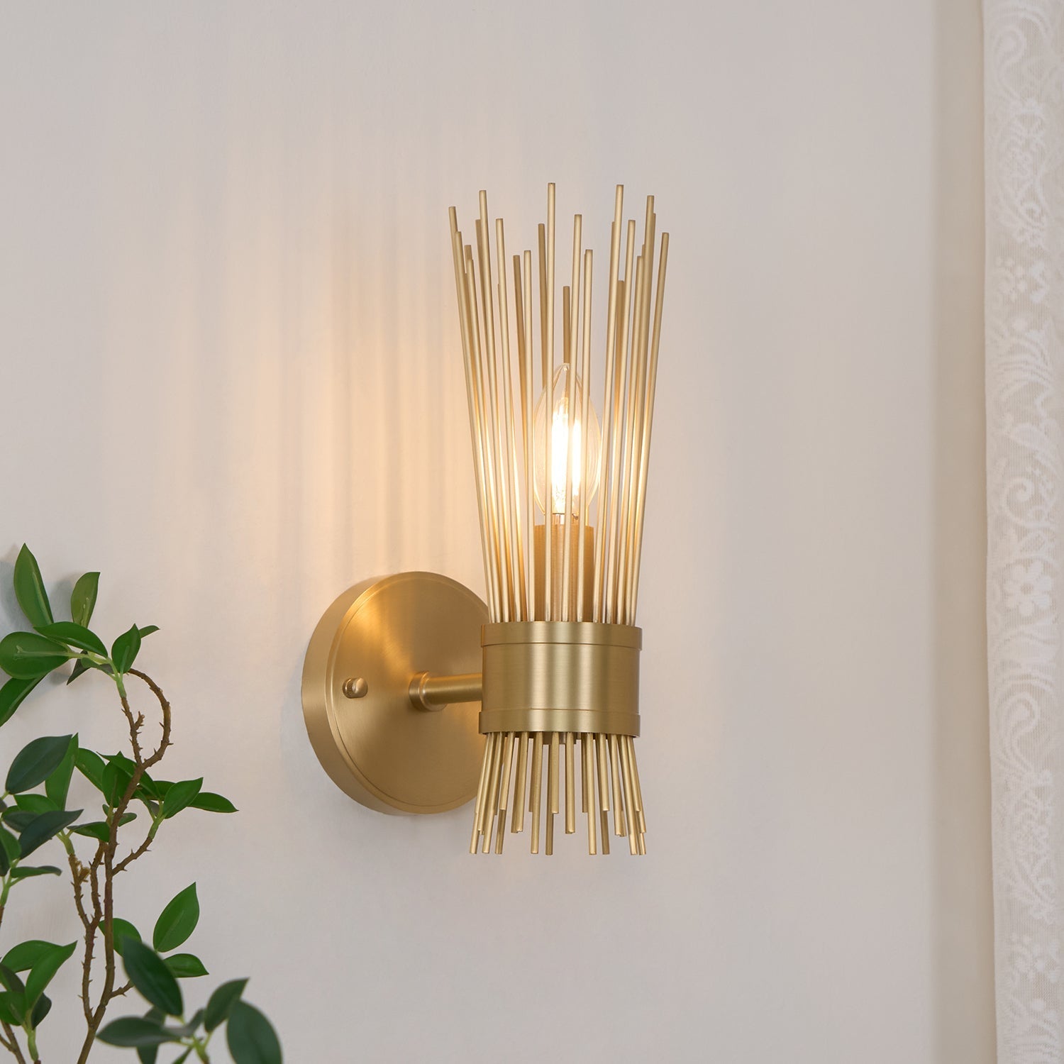 Thresher Postmodern Luxury Candle Brass Wall Light-Neutral Decor