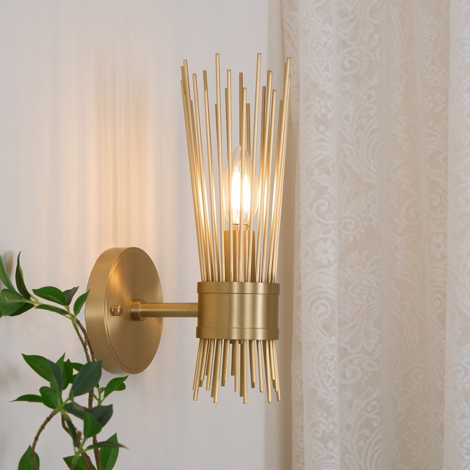 Thresher Postmodern Luxury Candle Brass Wall Light-Neutral Decor