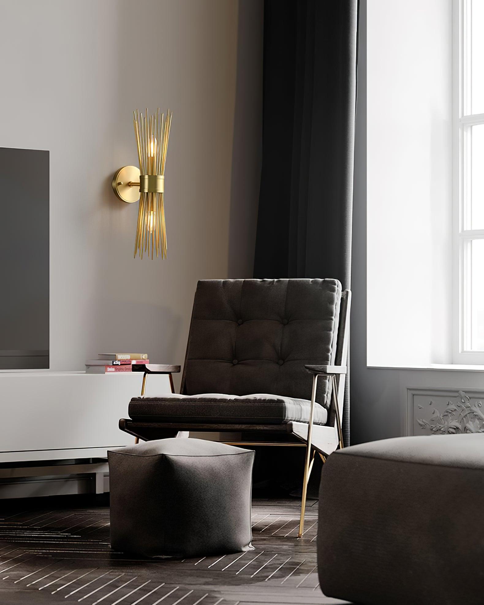 Thresher Postmodern Luxury Candle Brass Wall Light-Neutral Decor