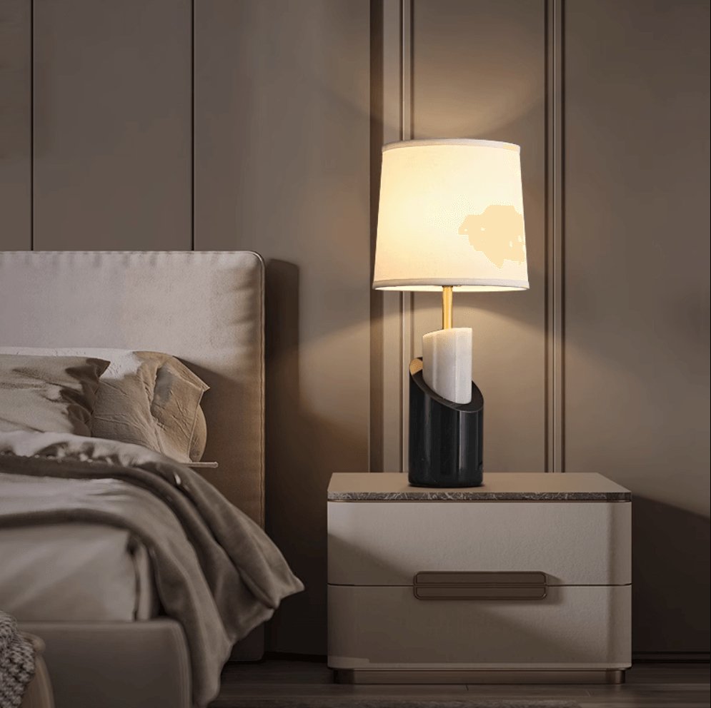 Crest Contemporary Brass Table Lamp-Neutral Decor