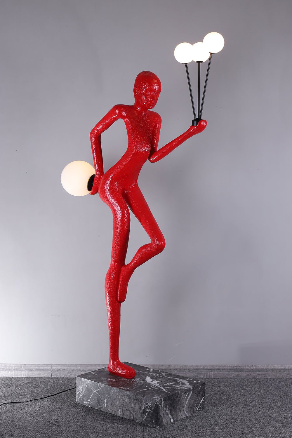 Jovian Juggler Black Sculptural Floor Lamp-Neutral Decor