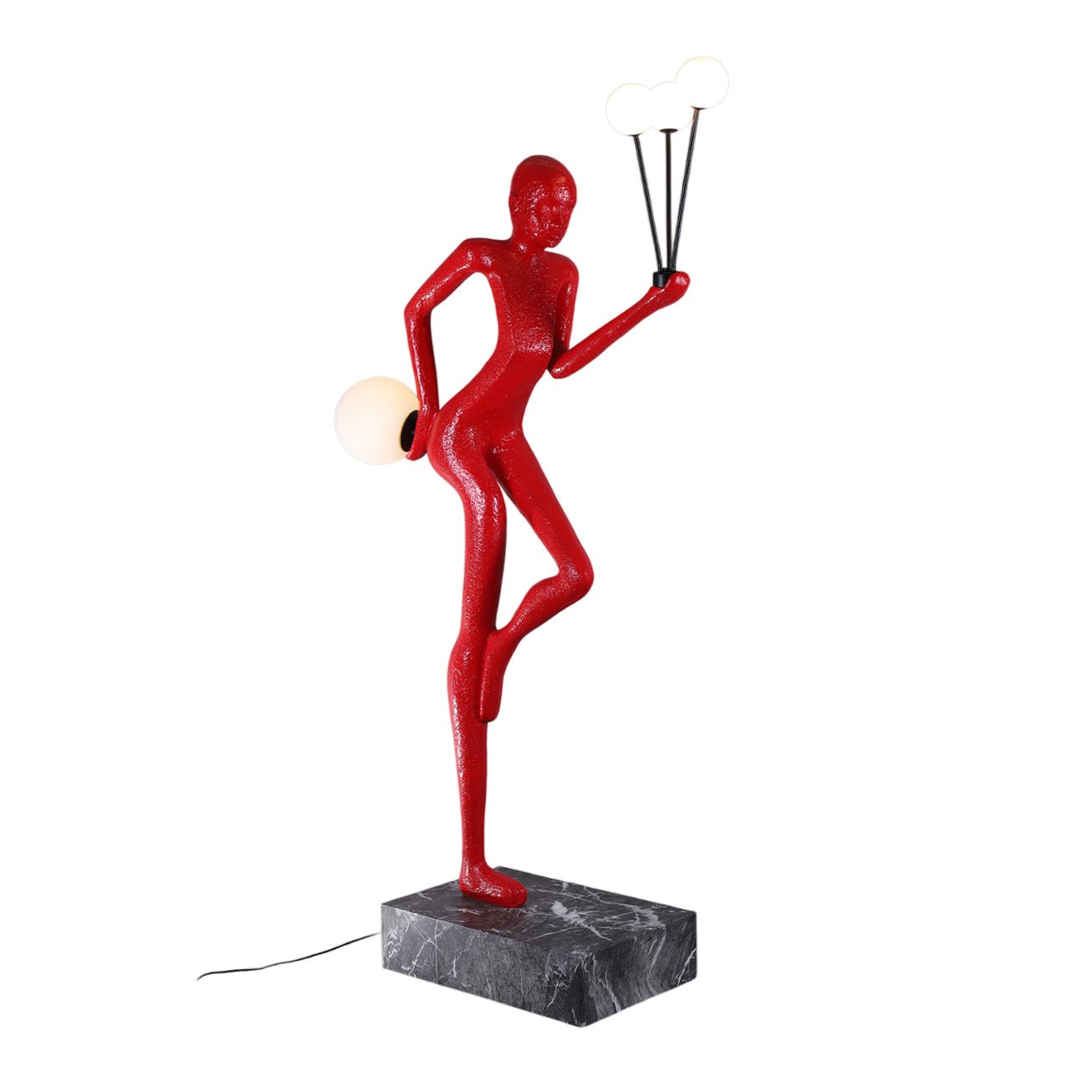 Jovian Juggler Black Sculptural Floor Lamp-Neutral Decor