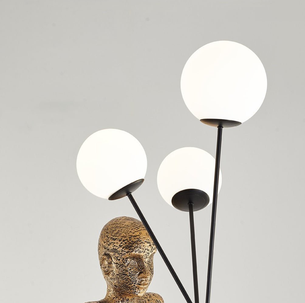 Jovian Juggler Black Sculptural Floor Lamp-Neutral Decor