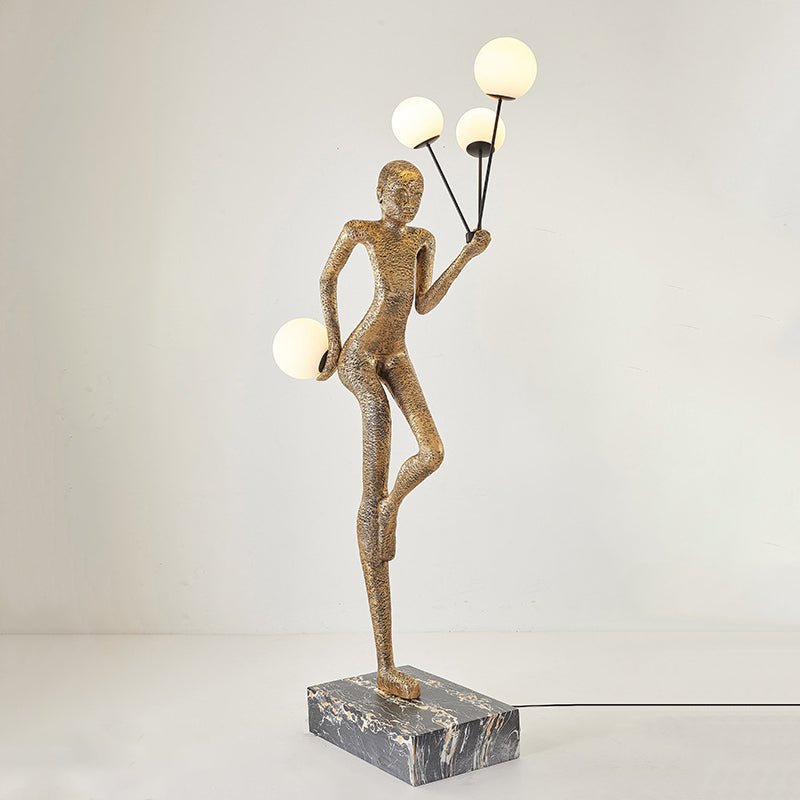 Jovian Juggler Black Sculptural Floor Lamp-Neutral Decor