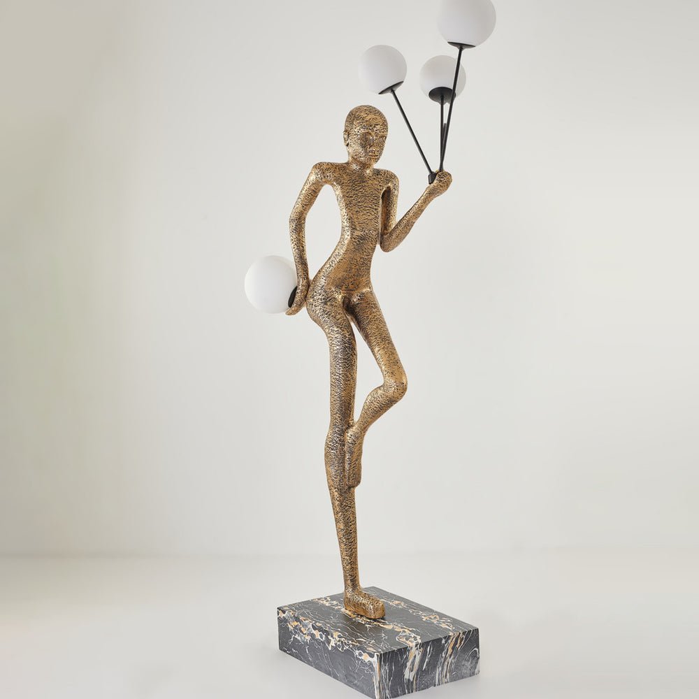 Jovian Juggler Black Sculptural Floor Lamp-Neutral Decor