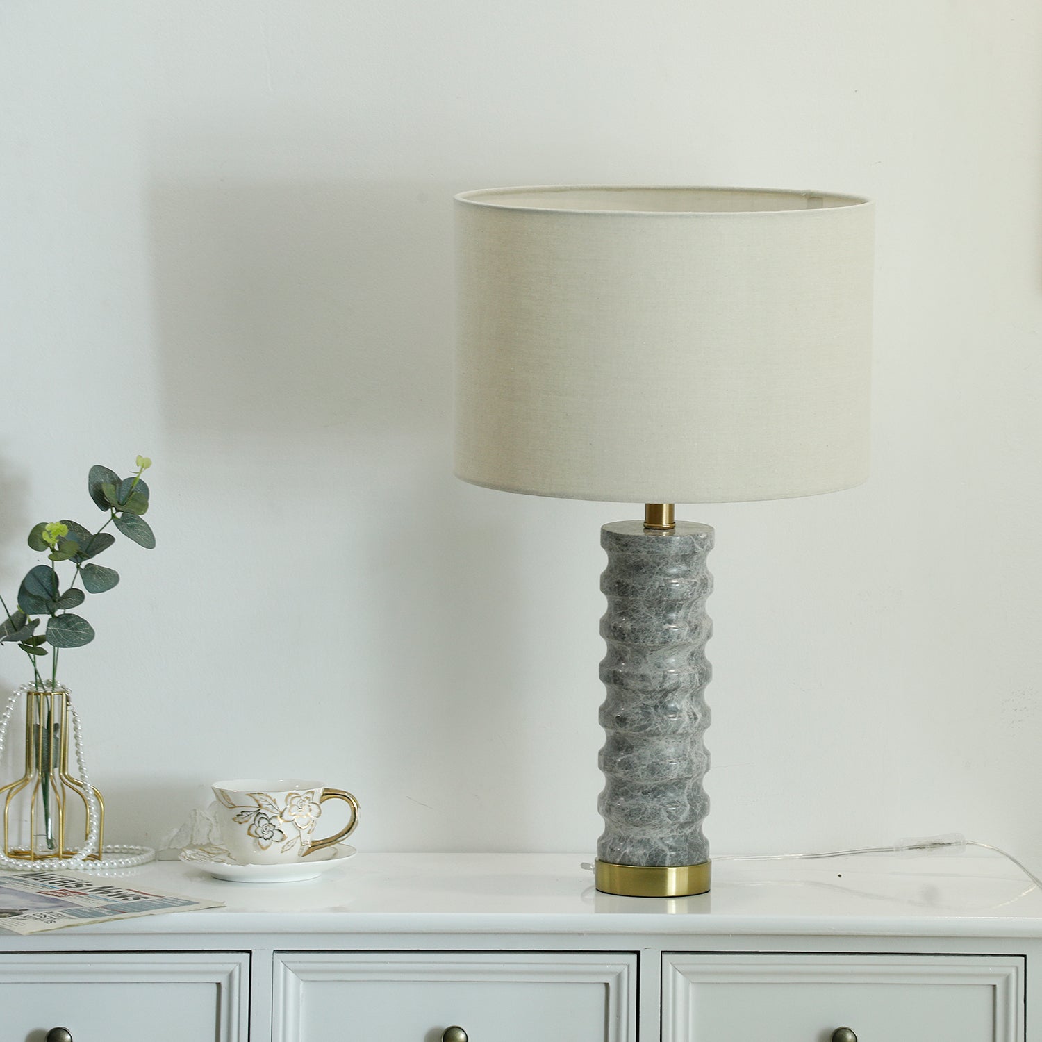 Waylon Modern Marble Table Lamp-Neutral Decor