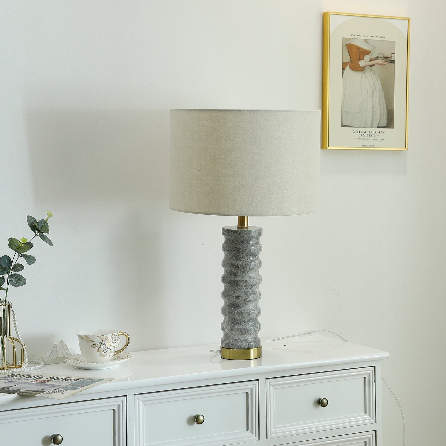 Waylon Modern Marble Table Lamp-Neutral Decor