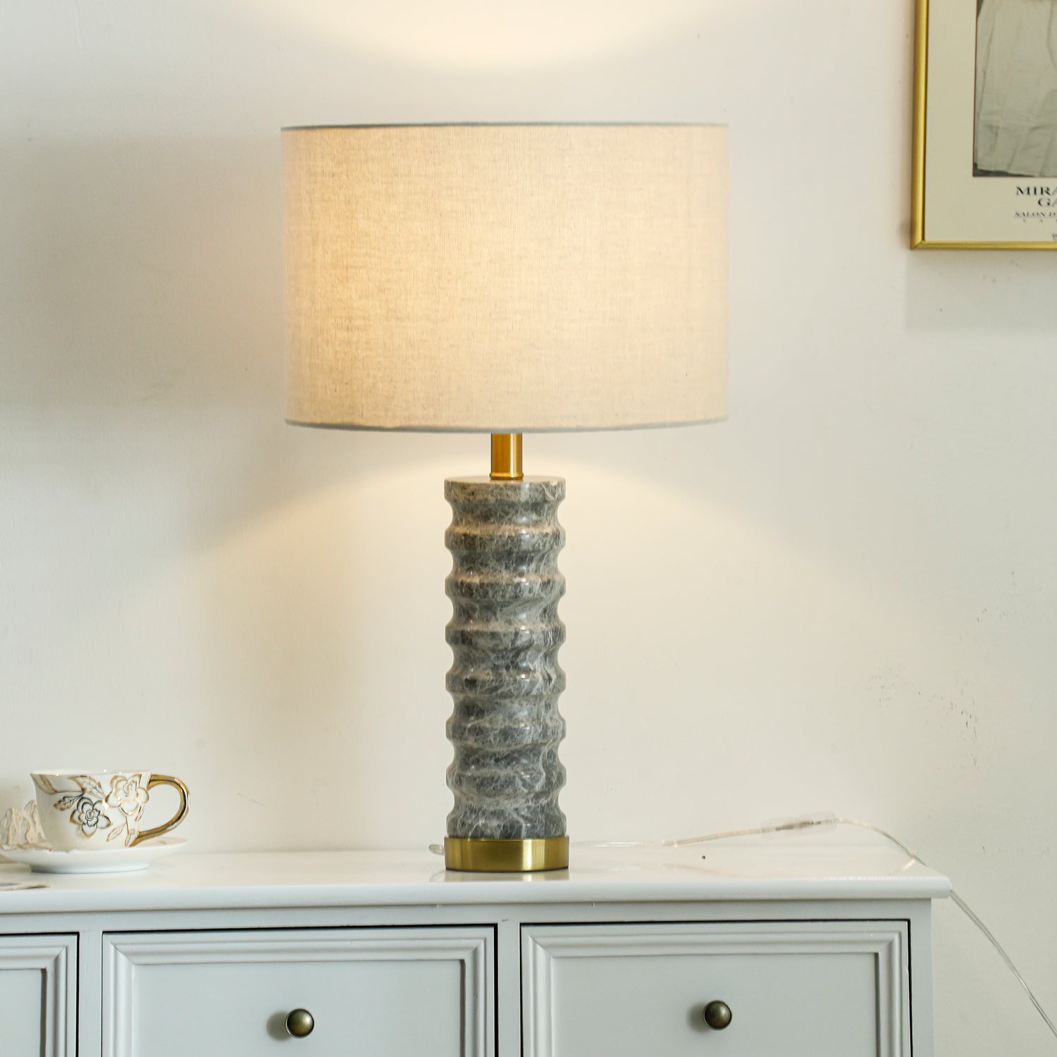 Waylon Modern Marble Table Lamp-Neutral Decor