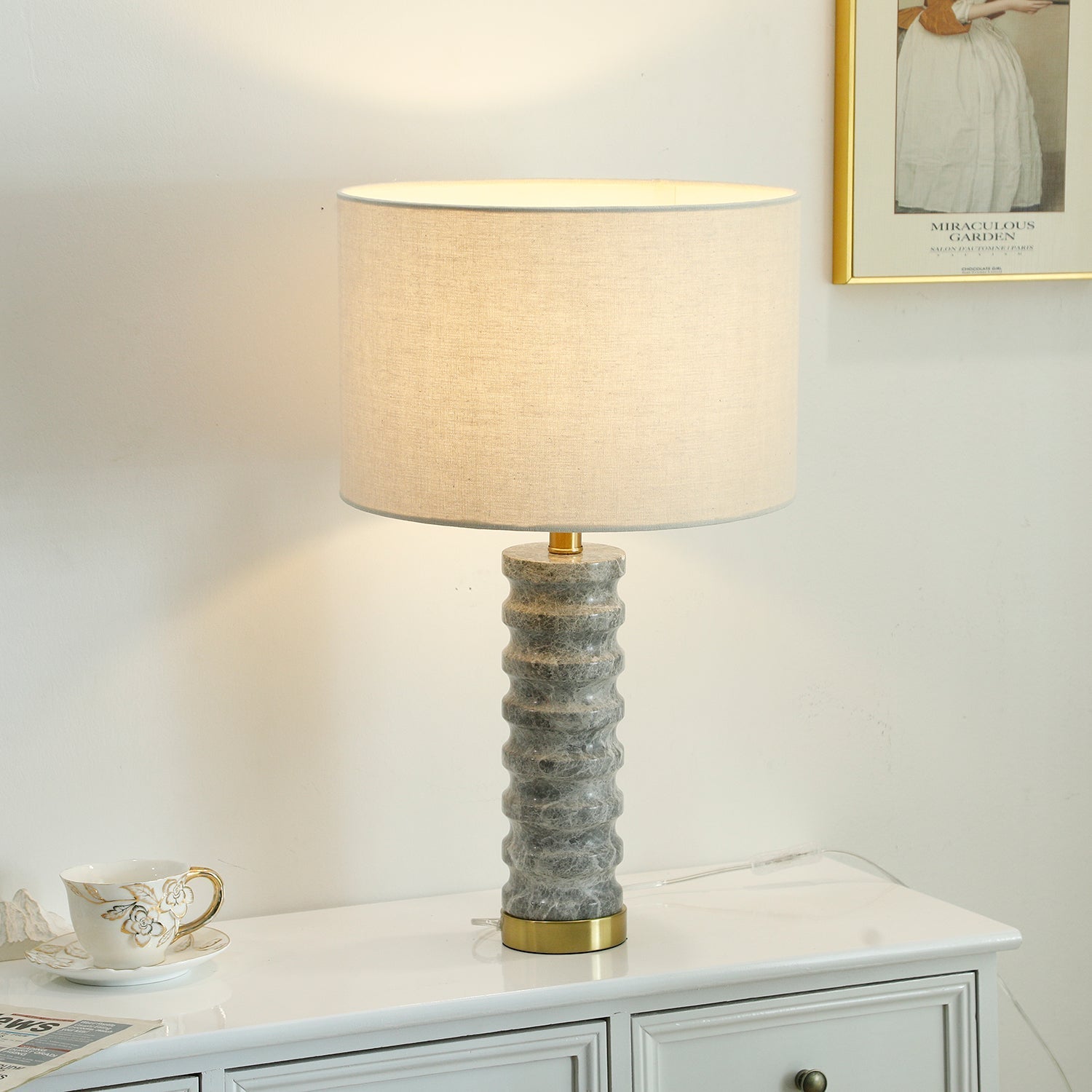 Waylon Modern Marble Table Lamp-Neutral Decor