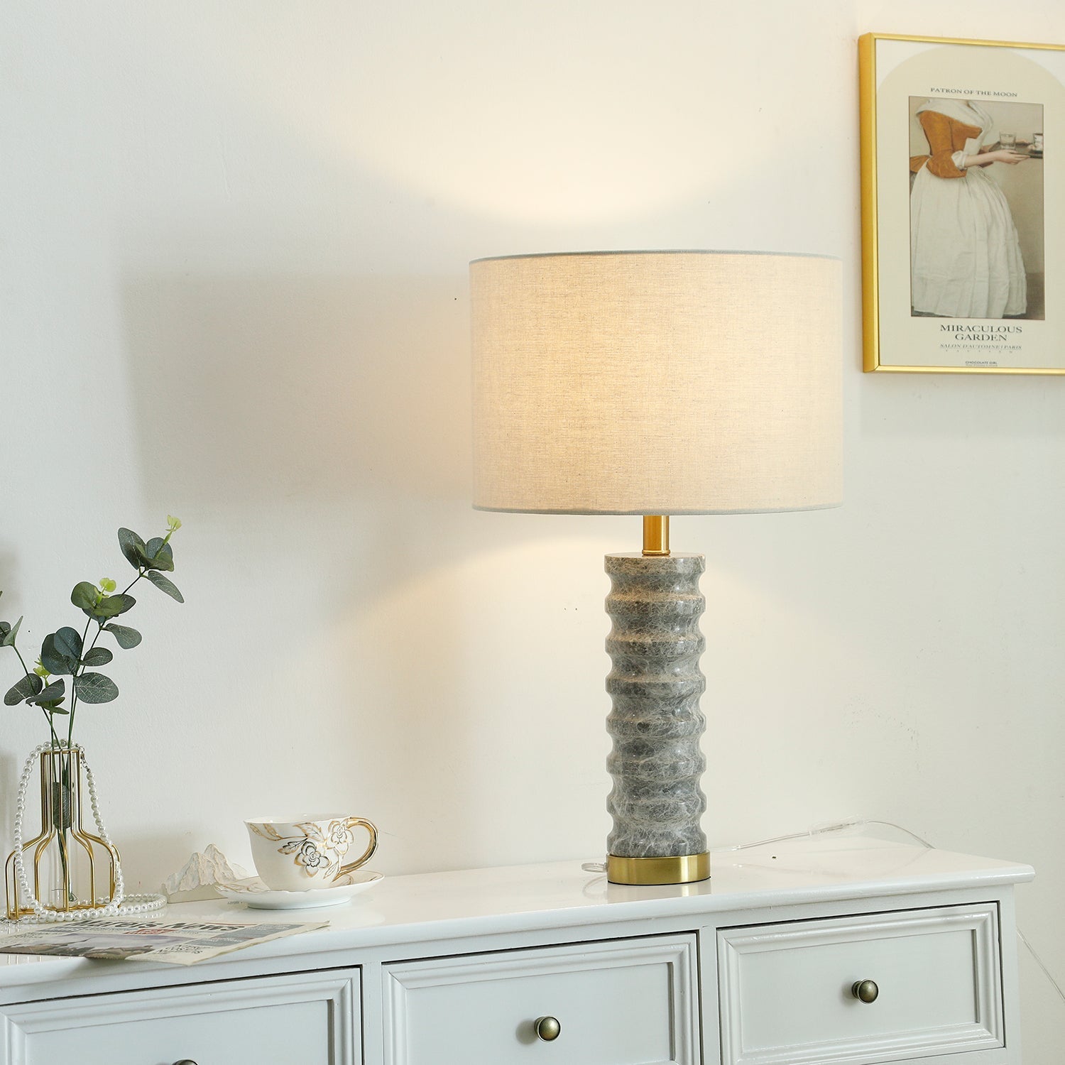 Waylon Modern Marble Table Lamp-Neutral Decor