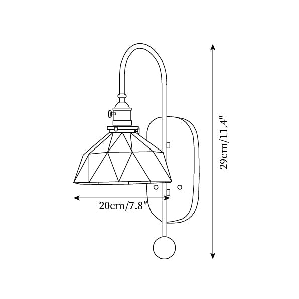 Wall Lamp Metal and Glass Smooth Globe with Wooden Backplate