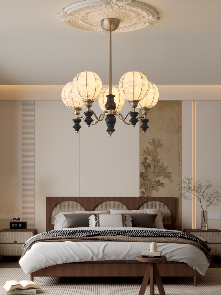 Osilan Traditional Elegance Vintage Wood Chandelier-Neutral Decor