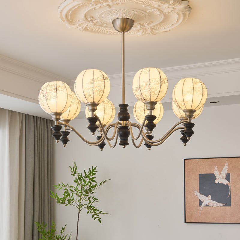 Osilan Traditional Elegance Vintage Wood Chandelier-Neutral Decor