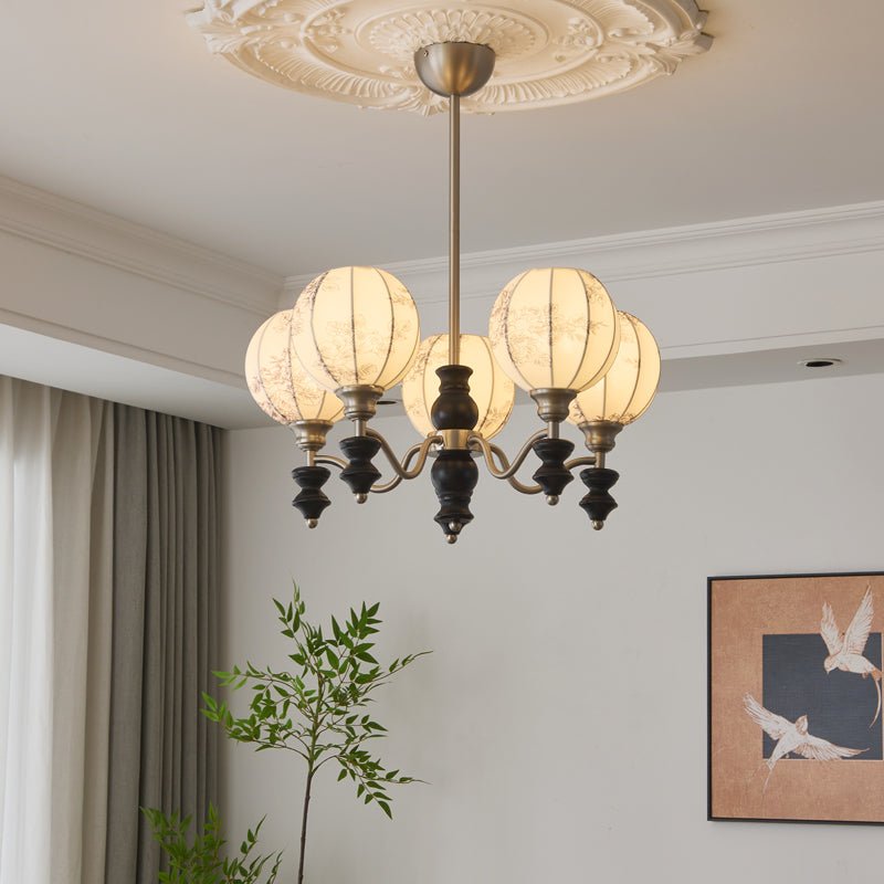 Osilan Traditional Elegance Vintage Wood Chandelier-Neutral Decor