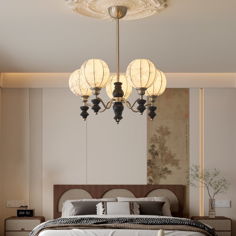 Osilan Traditional Elegance Vintage Wood Chandelier-Neutral Decor