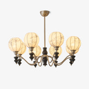 Osilan Traditional Elegance Vintage Wood Chandelier-Neutral Decor