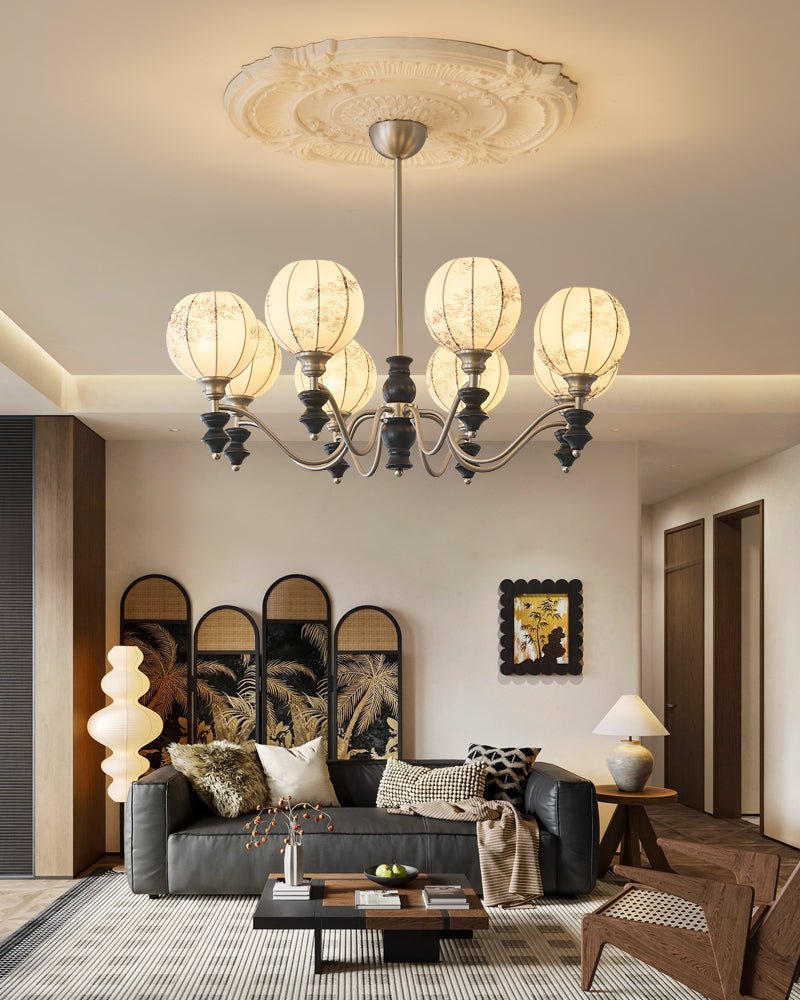 Osilan Traditional Elegance Vintage Wood Chandelier-Neutral Decor