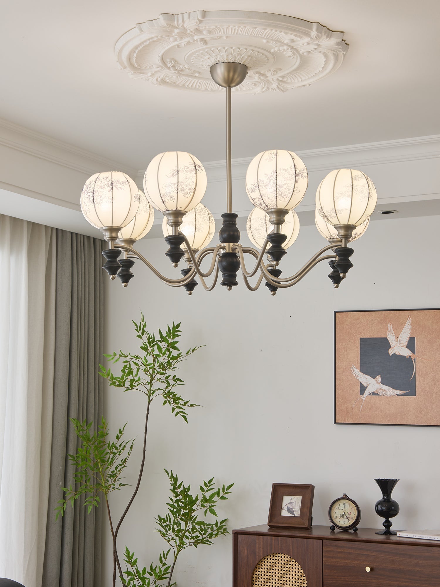 Osilan Traditional Elegance Vintage Wood Chandelier-Neutral Decor