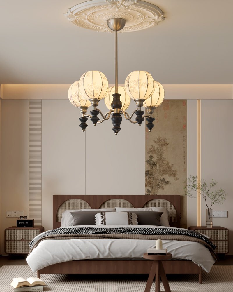 Osilan Traditional Elegance Vintage Wood Chandelier-Neutral Decor