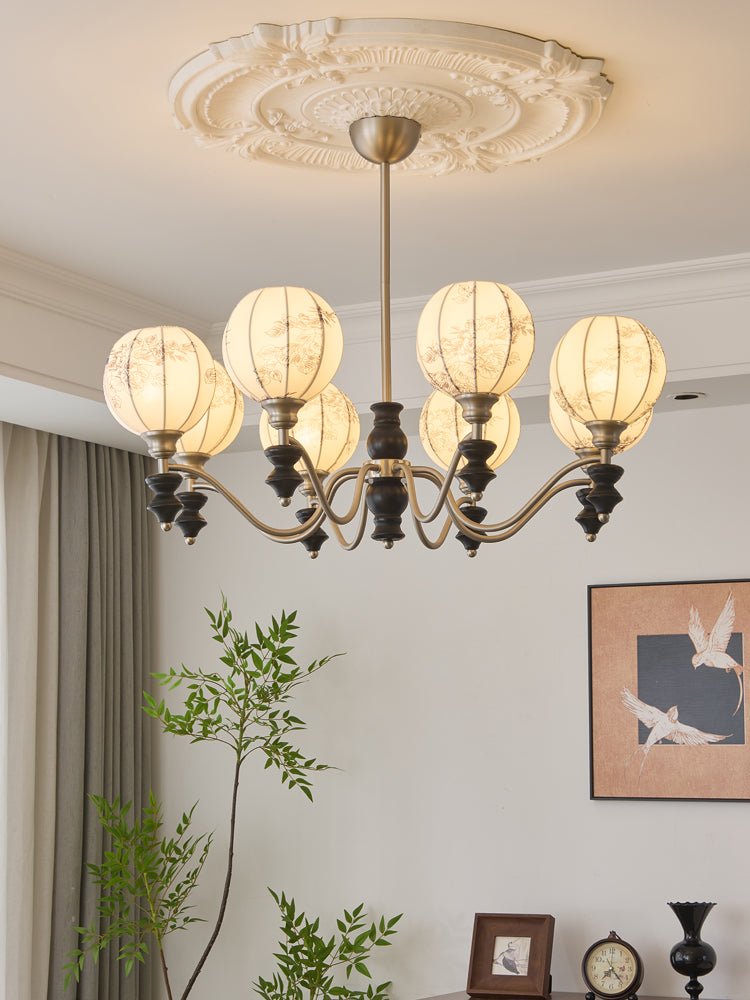 Osilan Traditional Elegance Vintage Wood Chandelier-Neutral Decor