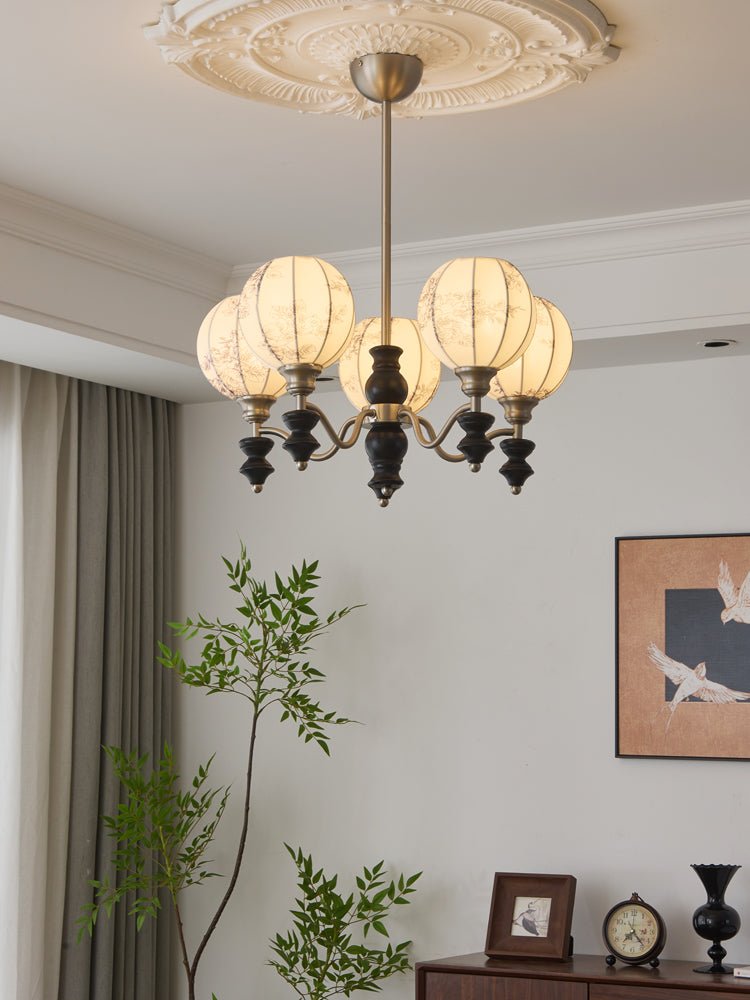 Osilan Traditional Elegance Vintage Wood Chandelier-Neutral Decor
