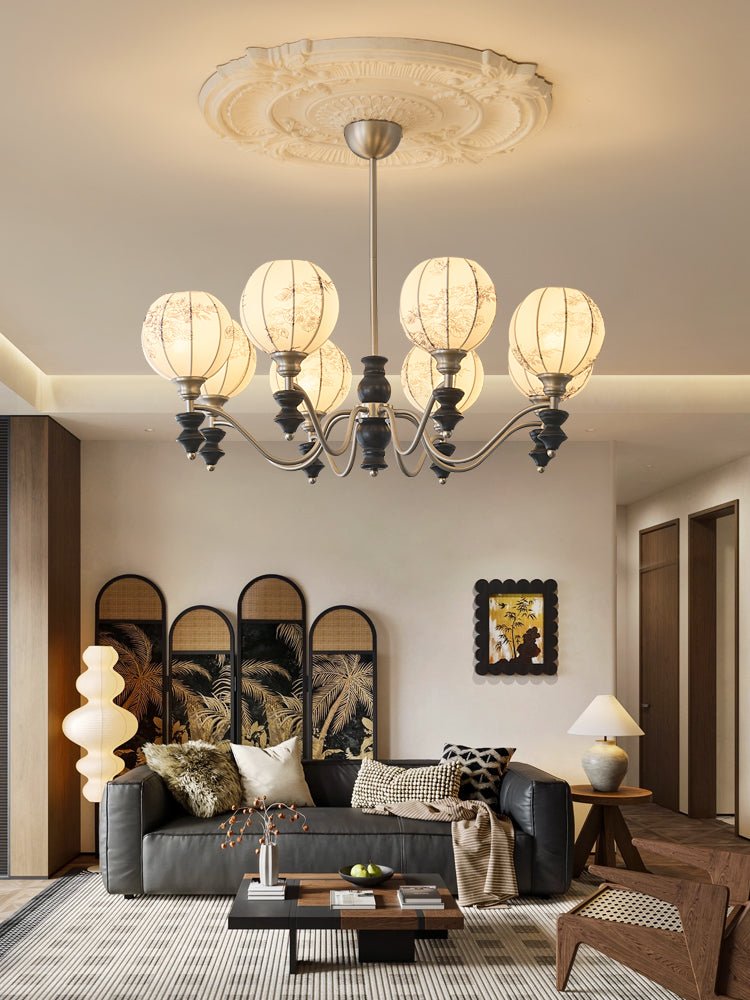 Osilan Traditional Elegance Vintage Wood Chandelier-Neutral Decor