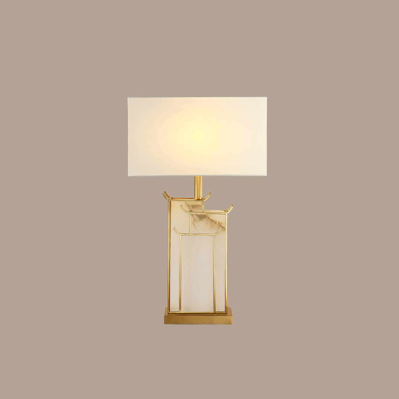 Nysilor Rectangular Glass Table Lamp-Neutral Decor