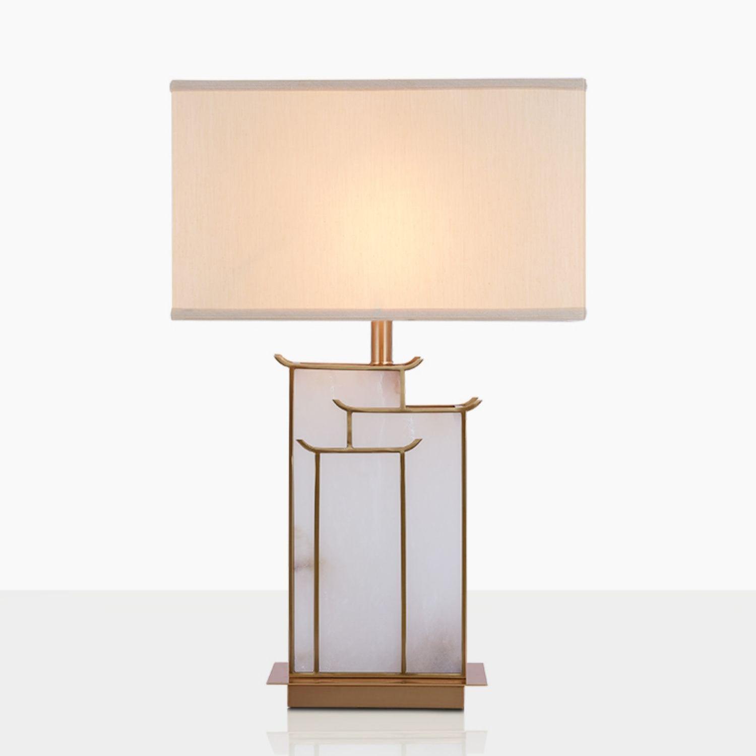 Nysilor Rectangular Glass Table Lamp-Neutral Decor