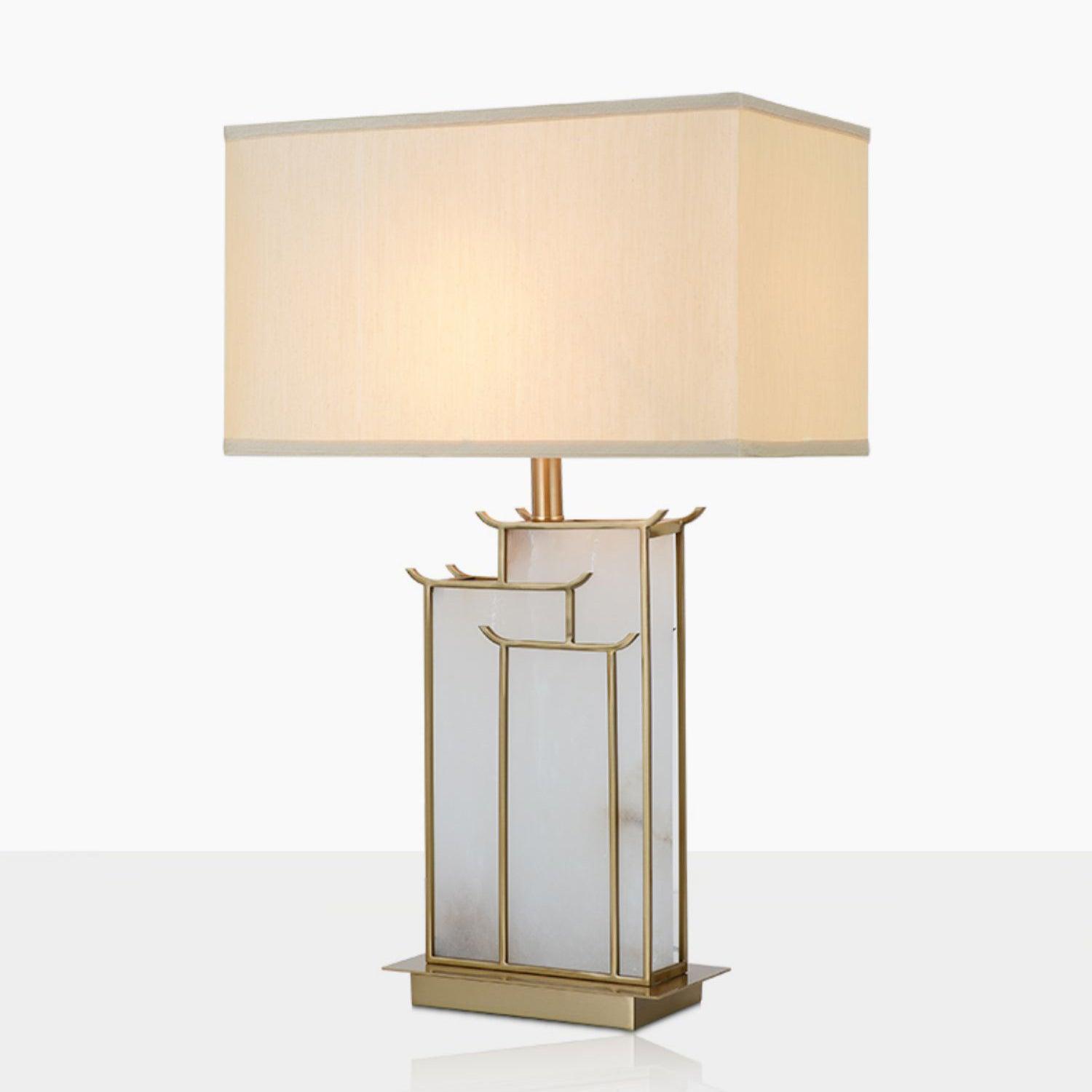 Nysilor Rectangular Glass Table Lamp-Neutral Decor